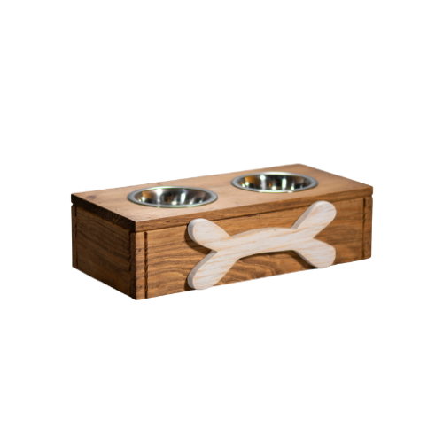 Figment- Comedero doble chico de madera